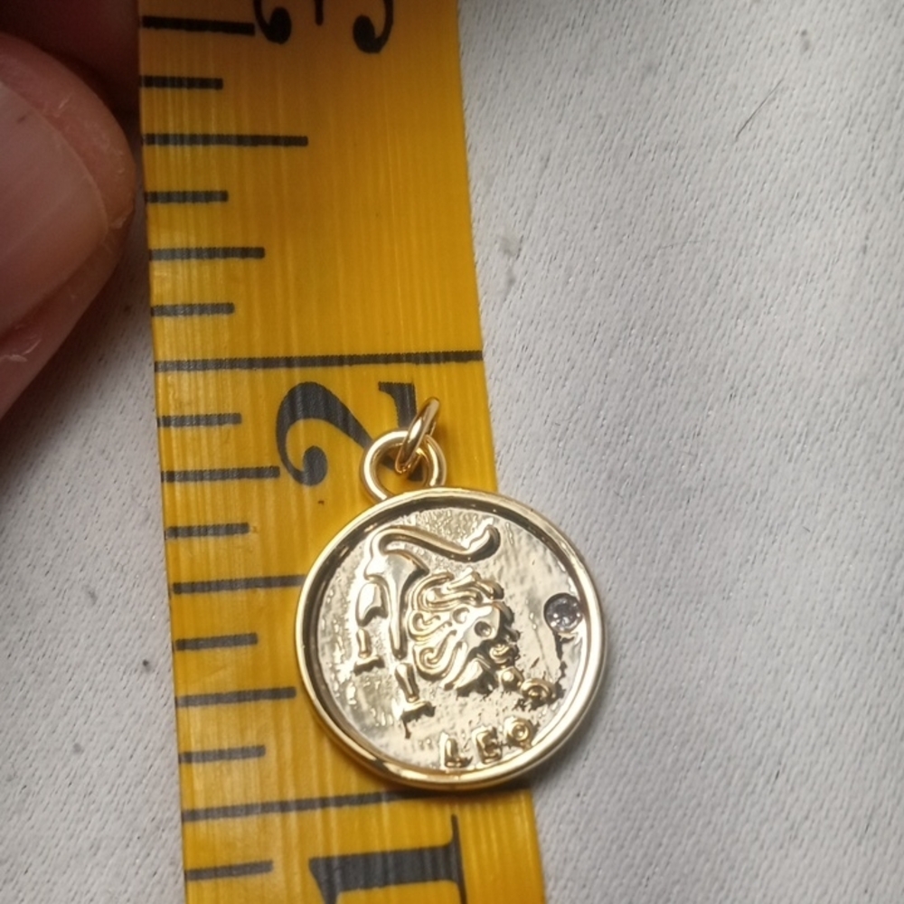 Gold Coin Pendant with Leo The Lion Design - Picture 3 of 4